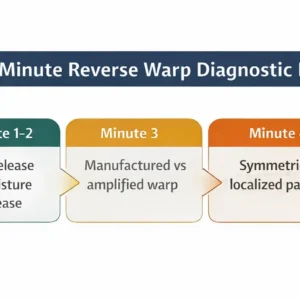Five minute diagnostic flowchart for identifying reverse warp causes after the double backer