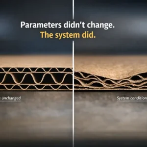 Flute collapse with unchanged machine parameters caused by system condition changes