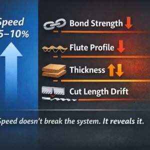 Quality problems appearing after corrugator speed increase