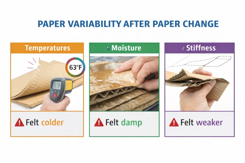 paper condition check after paper change corrugator paper condition check after paper change corrugator