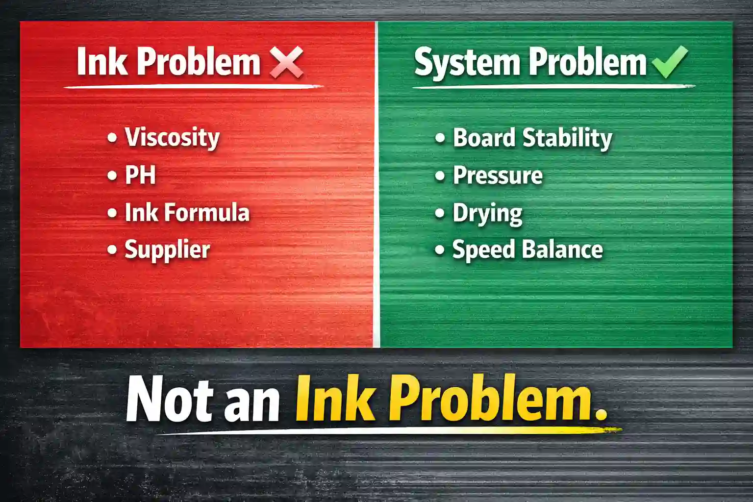 Common printing troubleshooting mistake focusing on ink instead of system factors in flexographic printing
