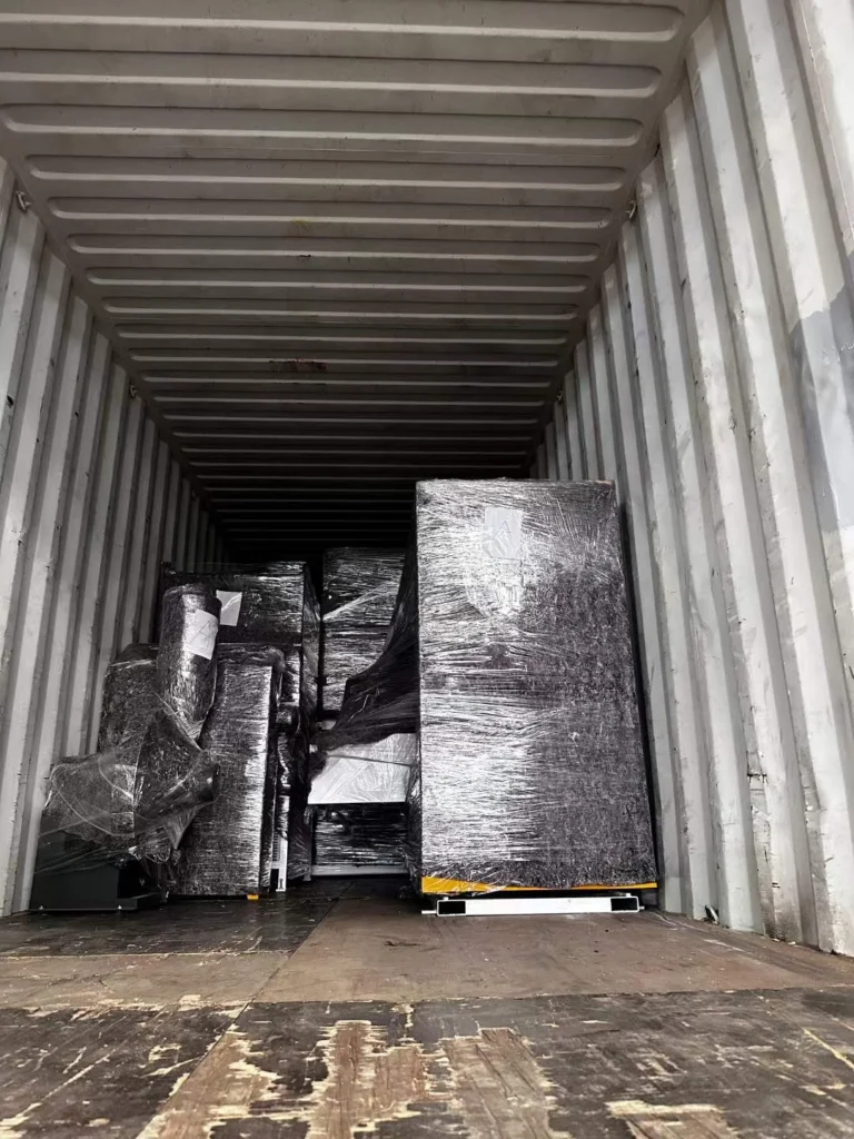 the automatic carton stitcher machine is delivered to container
